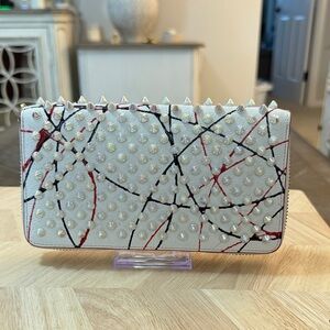 Christian Louboutin Studded Women's Wallet - White and Red
